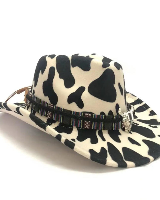 2021 cowboy hat jazz cow pattern curved edge monochrome knight felt hat for men and women with big eaves шапка мужская