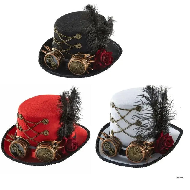 Steampunk Time Hat Steampunk Top Hat For Men With Goggles Steampunk Hat