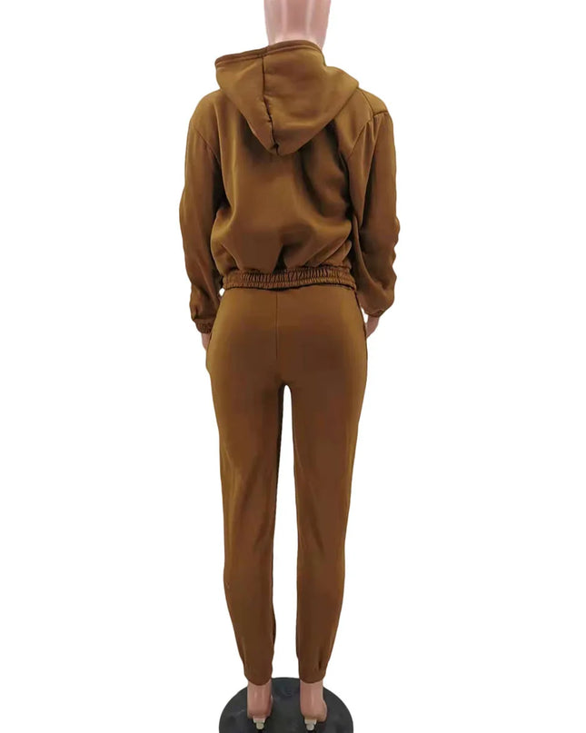 3pcs Women's Clothing Set Fleece-lined Hooded Sweater &Sleeveless Tank Top & Sports Sweatpants Pants