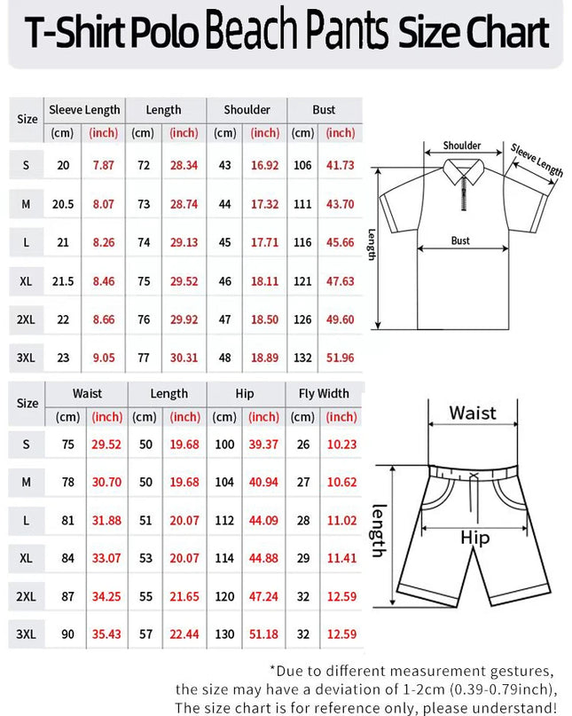 3D Digital Printed Men's 2 Piece Sets Polo Shirt+Shorts Streetwear Casual Short Sleeve Zipper Shirt Male Beach Trunks Men Outfit