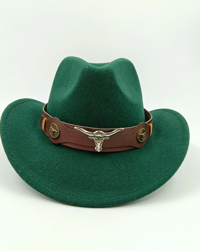 2021 cowboy hat jazz cow pattern curved edge monochrome knight felt hat for men and women with big eaves шапка мужская