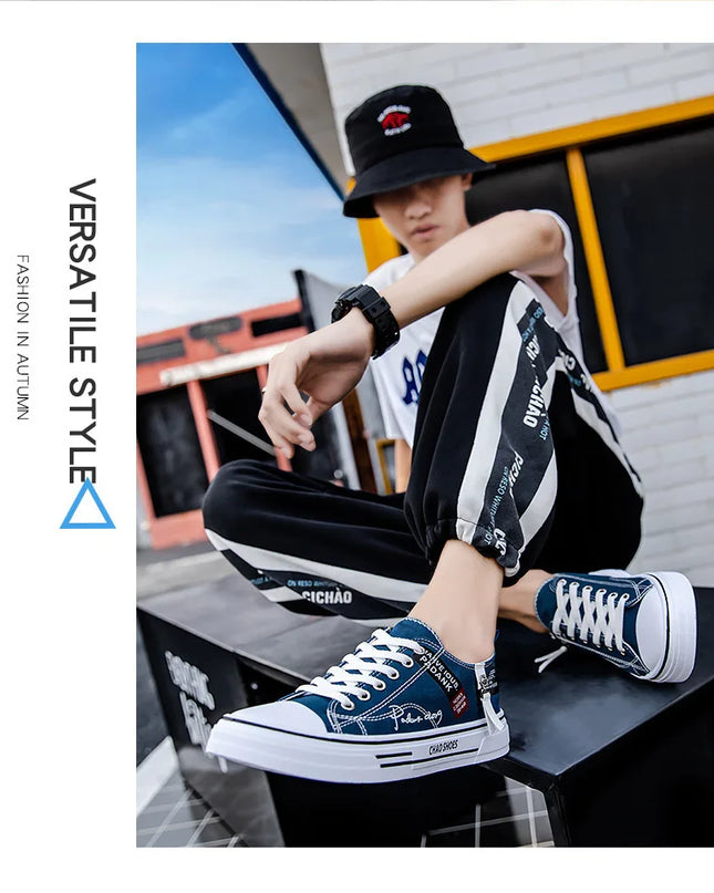 2025 Spring Canvas Shoes for Men shoe Fashion Platform Sneakers Summer Male Casual Vulcanized shoes man Student Tenis Masculino