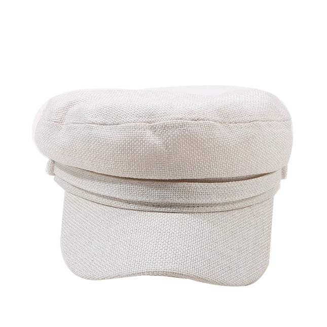 Fashion Women Men Military Hat Spring Autumn Sailor Hats Black Ladies Beret Caps Flat Top Captain Cap Travel Cadet Octagonal Hat