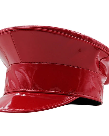 Shimmering Captain Hat for Adult Glitter PatentLeather Cap for Bachelorette Party Music Festival Carnivals Costume Hat