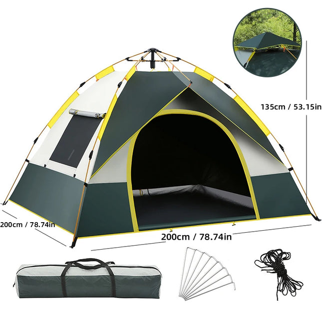 3-4 People Folding Tents, Automatically Opening Camping Tents, Portable Travel Tents, Suitable For Camping And Hiking