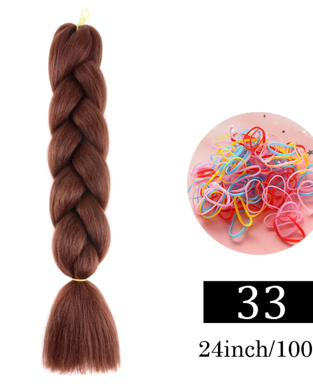 24 Inch Jumbo Braids Extensions Synthetic Braiding Hair Afro Ombre Color kanekalon Hair for Children Braid