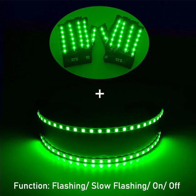 1Set Luminous Glasses Remote Control LED Glasses With Gloves Men Women Party Performence Props Glowing Glasses Festival Supplies