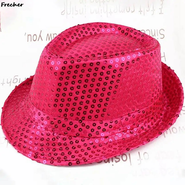 Dance Show Party Jazz Hat Glitter Sequins Cowboy Caps Fashion Role Play Prop Performance Costume Women Men Beading Hats Fedoras