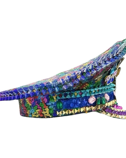 2025 Spring Captains Hat for Men Unisex Handmade Steampunk Burning Man Mardi Gras Hat Masquerade 80% off HongLuan Free Shipping