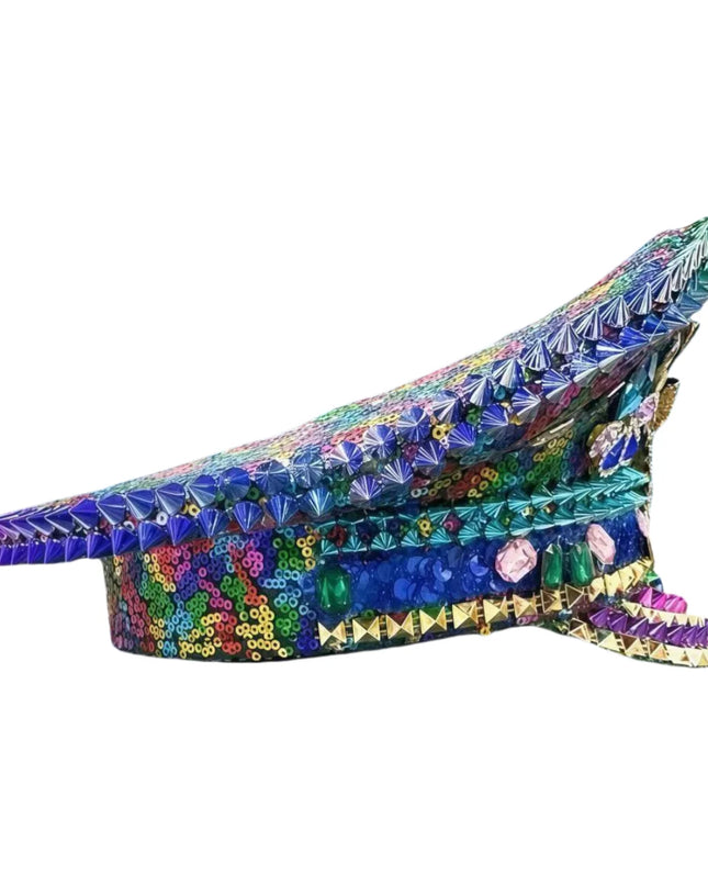 2025 Spring Captains Hat for Men Unisex Handmade Steampunk Burning Man Mardi Gras Hat Masquerade 80% off HongLuan Free Shipping