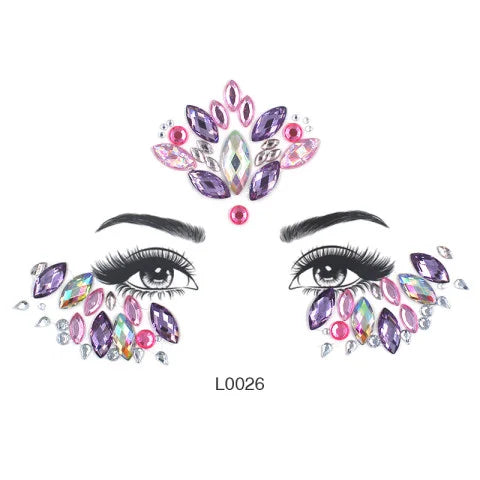 3D Sexy Face Tattoo Crystal Stickers Temporary Tattoos Glitter Fake Tattoo Rhinestones Masquerade Women Party Face Jewels Tattoo