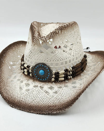Army Green Camo Cowboy Hat Straw Hat Star Jazz Straw Hat Panama Paper Grass Western United States Cowboy Hat Fashion Travel