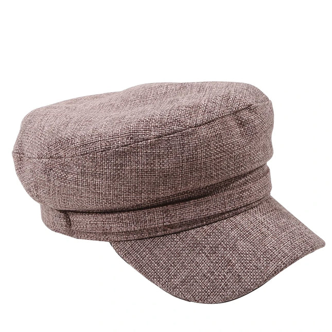 Fashion Women Men Military Hat Spring Autumn Sailor Hats Black Ladies Beret Caps Flat Top Captain Cap Travel Cadet Octagonal Hat