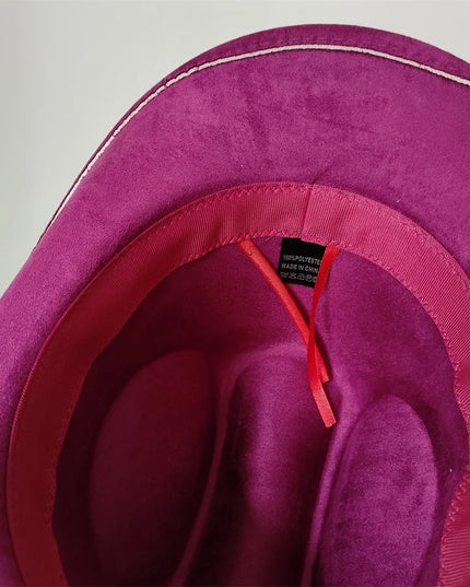 Classic Suede Leather 7.5CM Western Cowboy Women's Fedora Hat Men's Church Jazz Hat Fashion Travel Party Hat Denim Hat 2024