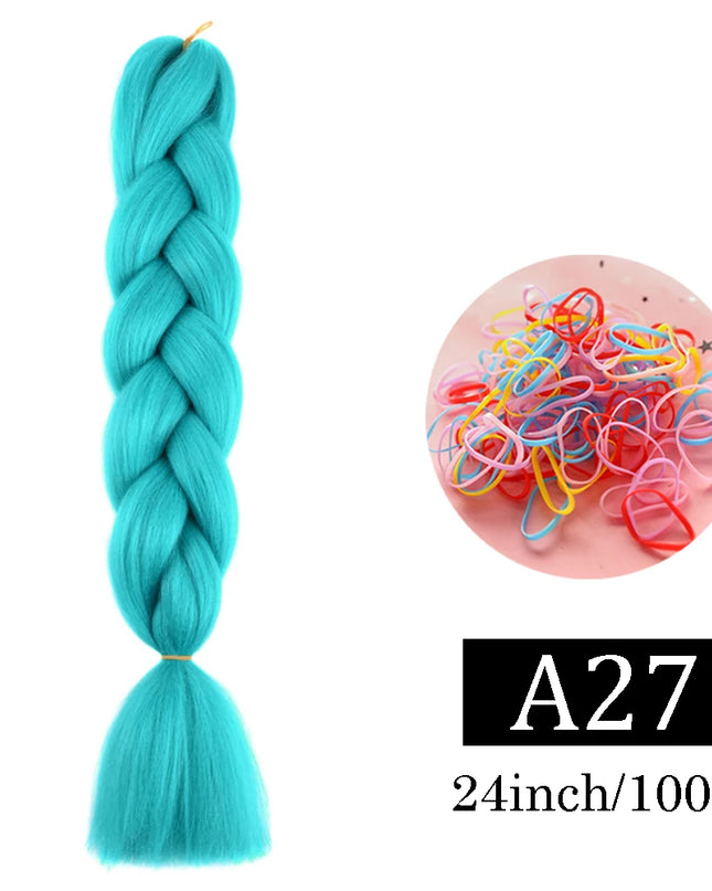 24 Inch Jumbo Braids Extensions Synthetic Braiding Hair Afro Ombre Color kanekalon Hair for Children Braid