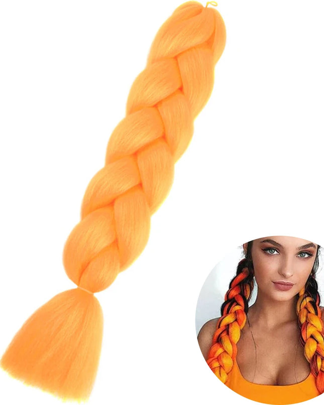 24" Synthetic Yaki Braids Hair kanekalon Ombre Braiding Hair Jumbo Braid Hair Extension For Women Hundreds of colors DIY Hair