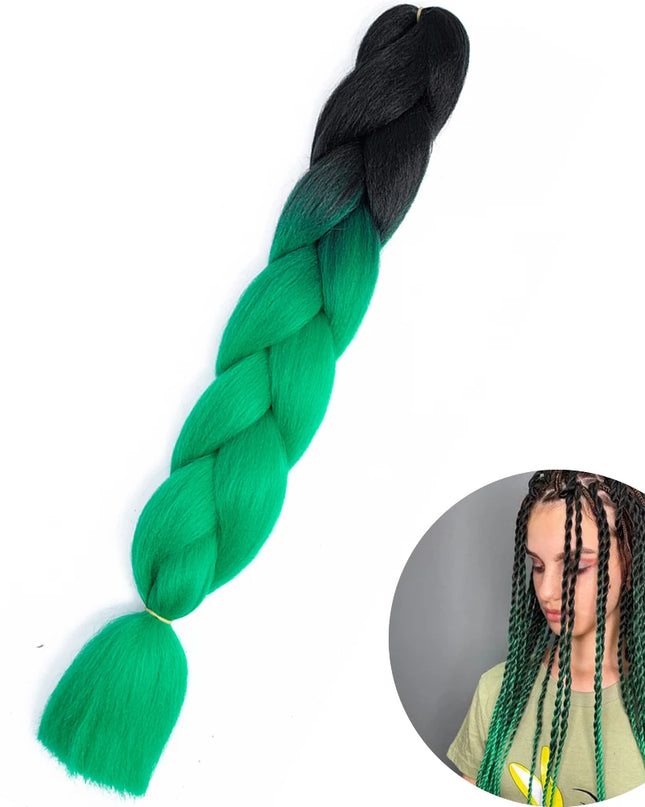 24" Synthetic Yaki Braids Hair kanekalon Ombre Braiding Hair Jumbo Braid Hair Extension For Women Hundreds of colors DIY Hair