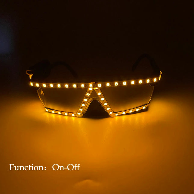 1Set Luminous Glasses Remote Control LED Glasses With Gloves Men Women Party Performence Props Glowing Glasses Festival Supplies