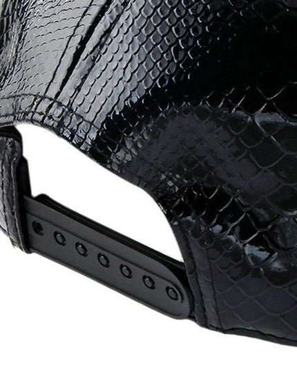 Golden Crocodile Skin Pattern Hip Hop Hat Light Board Skin Flat Edge Baseball Hat Trendy Street Dance Hat