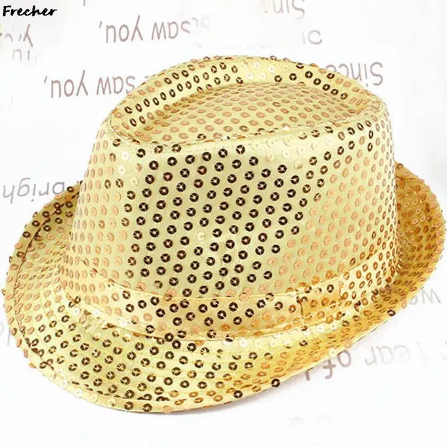 Dance Show Party Jazz Hat Glitter Sequins Cowboy Caps Fashion Role Play Prop Performance Costume Women Men Beading Hats Fedoras