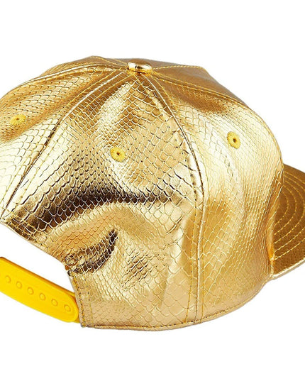 Golden Crocodile Skin Pattern Hip Hop Hat Light Board Skin Flat Edge Baseball Hat Trendy Street Dance Hat
