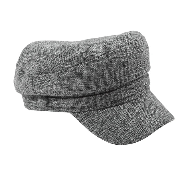 Fashion Women Men Military Hat Spring Autumn Sailor Hats Black Ladies Beret Caps Flat Top Captain Cap Travel Cadet Octagonal Hat