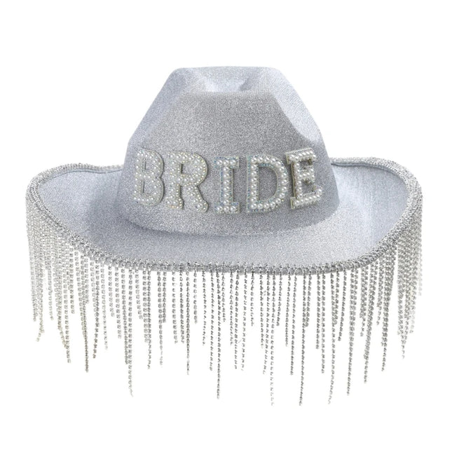 Rhinestones Tassels Hat for Women Teens Girl Breathable Wide Brim BeachSun Hat Music Festival Hat Bachelorette Party Cap