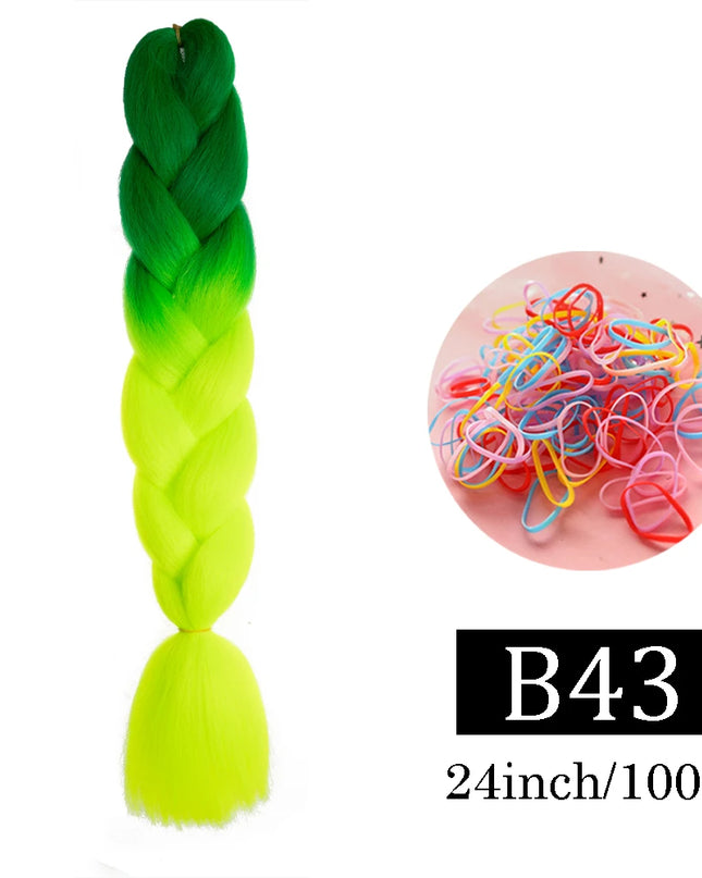 24 Inch Jumbo Braids Extensions Synthetic Braiding Hair Afro Ombre Color kanekalon Hair for Children Braid