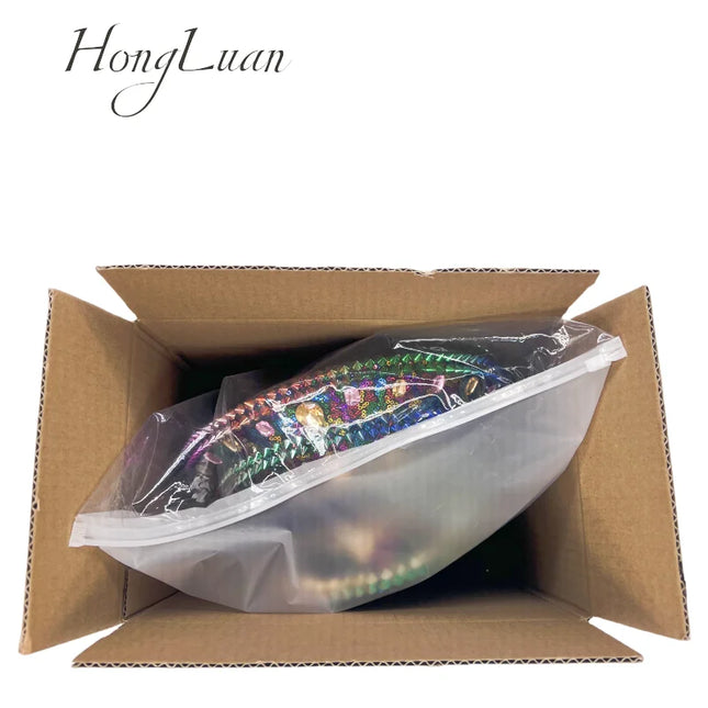 HongLuan Rainbow Bling Captain Hat Rhinestone Woman Sparkly Steampunk Military Caps for Burning Man Coachella Music Festival