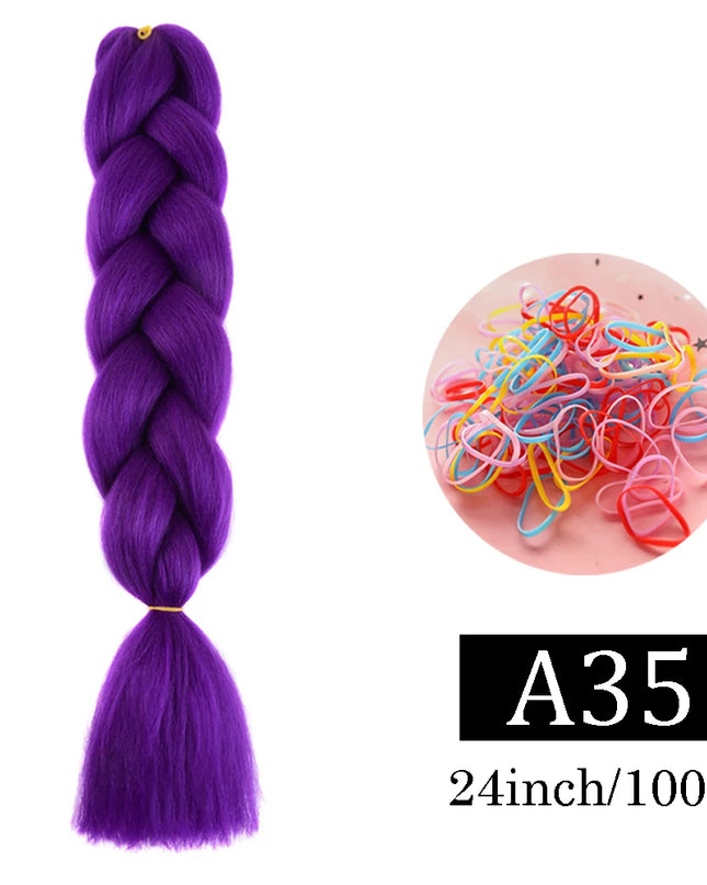 24 Inch Jumbo Braids Extensions Synthetic Braiding Hair Afro Ombre Color kanekalon Hair for Children Braid