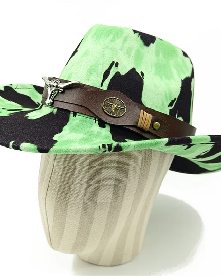 2021 cowboy hat jazz cow pattern curved edge monochrome knight felt hat for men and women with big eaves шапка мужская
