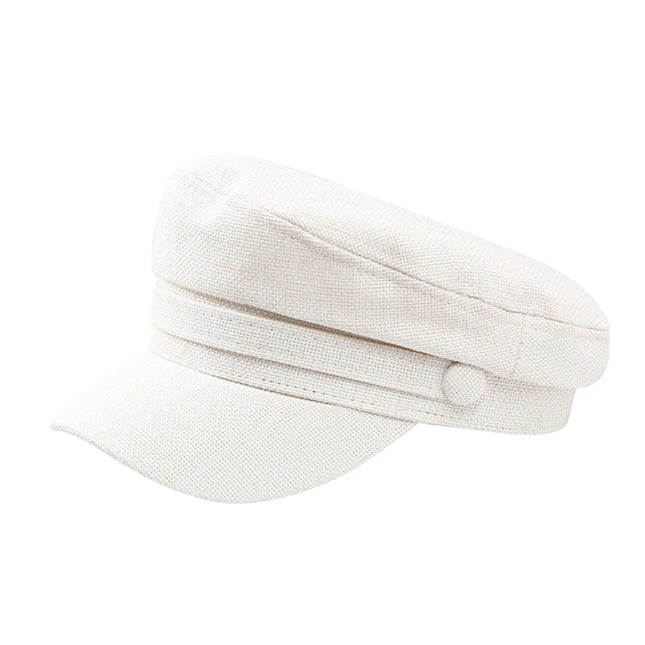Fashion Women Men Military Hat Spring Autumn Sailor Hats Black Ladies Beret Caps Flat Top Captain Cap Travel Cadet Octagonal Hat