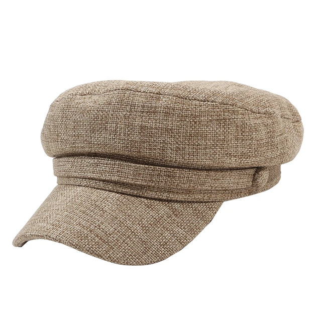 Fashion Women Men Military Hat Spring Autumn Sailor Hats Black Ladies Beret Caps Flat Top Captain Cap Travel Cadet Octagonal Hat