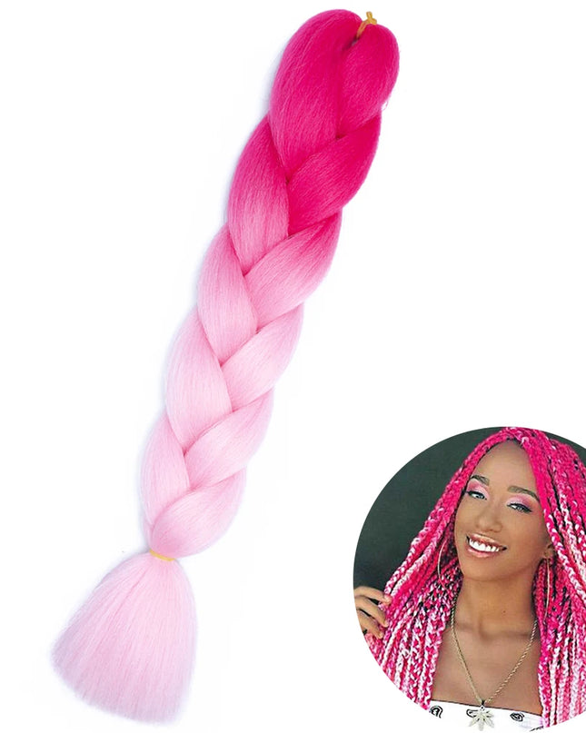 24" Synthetic Yaki Braids Hair kanekalon Ombre Braiding Hair Jumbo Braid Hair Extension For Women Hundreds of colors DIY Hair