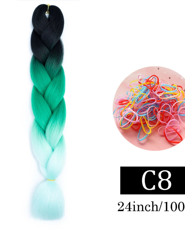 24 Inch Jumbo Braids Extensions Synthetic Braiding Hair Afro Ombre Color kanekalon Hair for Children Braid