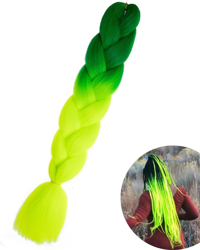 24" Synthetic Yaki Braids Hair kanekalon Ombre Braiding Hair Jumbo Braid Hair Extension For Women Hundreds of colors DIY Hair