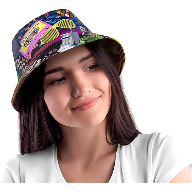 2024 Fashion Retro 80s 90s Bucket Hat Rave Festival Party Outfit for Women Men