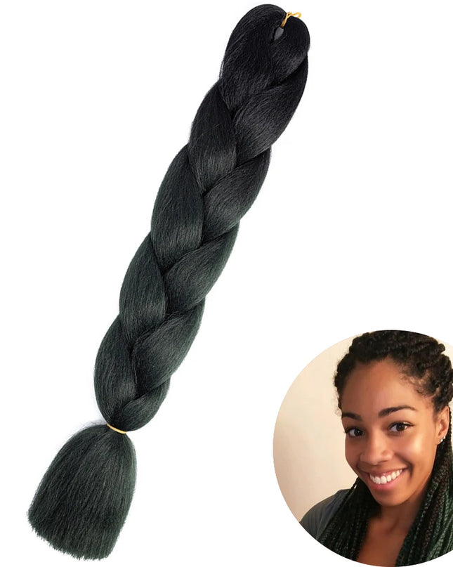 24" Synthetic Yaki Braids Hair kanekalon Ombre Braiding Hair Jumbo Braid Hair Extension For Women Hundreds of colors DIY Hair