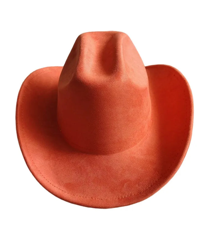 Classic Suede Leather 7.5CM Western Cowboy Women's Fedora Hat Men's Church Jazz Hat Fashion Travel Party Hat Denim Hat 2024