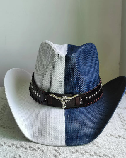 Hand-painted Western Cowboy hat Bronze green hat for men women Large Brim stiff straw hat summer sombrero vaquero hombreковбойс