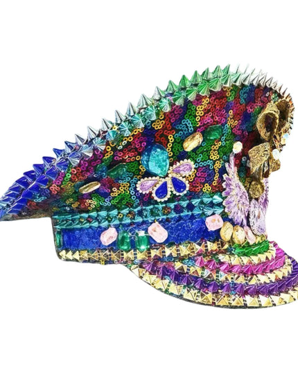 2025 Spring Captains Hat for Men Unisex Handmade Steampunk Burning Man Mardi Gras Hat Masquerade 80% off HongLuan Free Shipping
