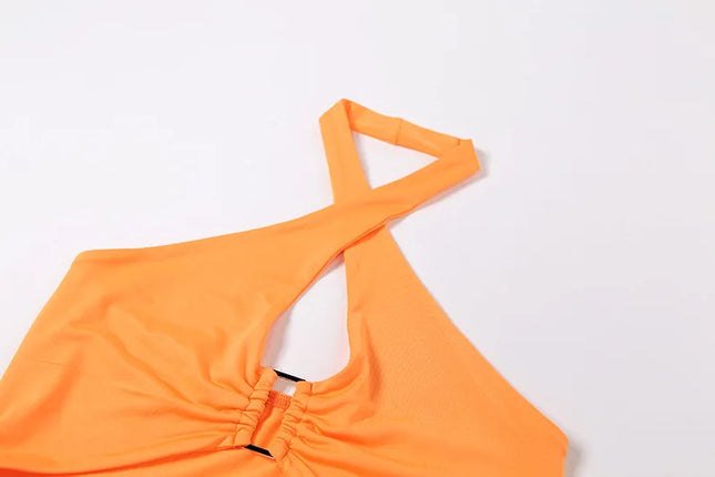2023 Summer Party Dresses Sexy Elegant Dresses For Women Solid Casual Dress Women Pencil Mini Halter Sleeveless Hollow Dress