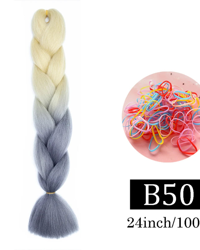 24 Inch Jumbo Braids Extensions Synthetic Braiding Hair Afro Ombre Color kanekalon Hair for Children Braid