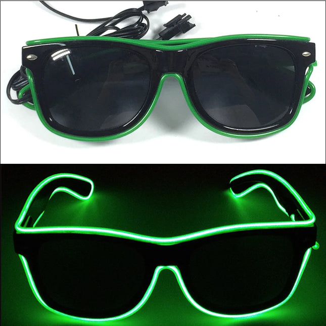 1PC Light Up LED Glasses Glow Sunglasses EL Wire Neon Glasses Glow in The Dark Party Supplies Neon Party Favors for Kids Adults
