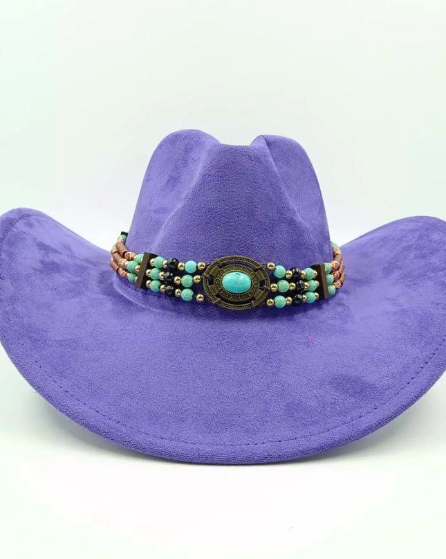 Suede Western Cowboy Hat Men and Women Retro Gentleman Cowboy Hat New Accessories Straw Hat Hombre Suede Big Brim Hat
