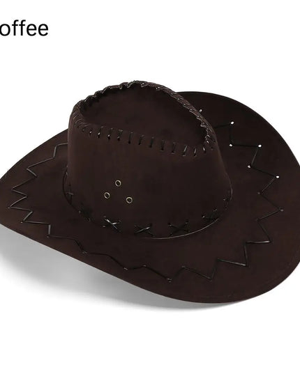 Western Cowboy Hat for Men Women Kids Fedora Outdoor Wide Brim Faux Leather Summer Wide Brim Beach Travel Cap Black White Pink
