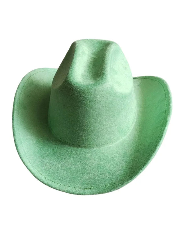 Classic Suede Leather 7.5CM Western Cowboy Women's Fedora Hat Men's Church Jazz Hat Fashion Travel Party Hat Denim Hat 2024