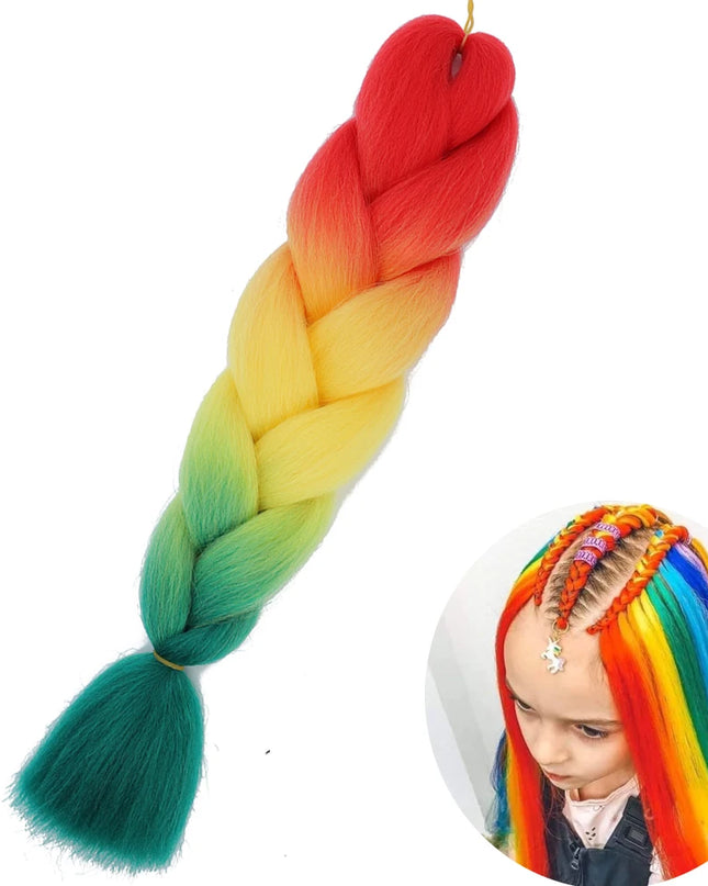 24" Synthetic Yaki Braids Hair kanekalon Ombre Braiding Hair Jumbo Braid Hair Extension For Women Hundreds of colors DIY Hair