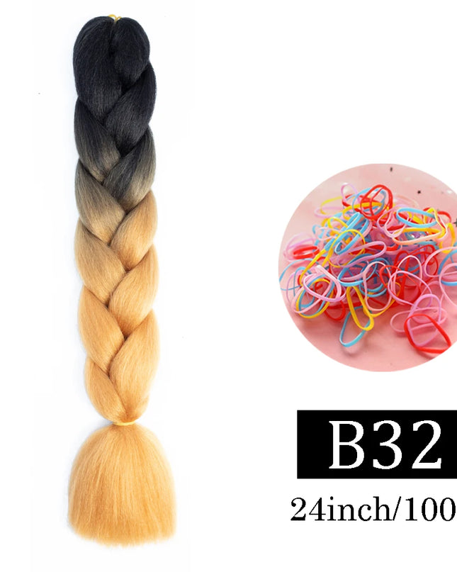 24 Inch Jumbo Braids Extensions Synthetic Braiding Hair Afro Ombre Color kanekalon Hair for Children Braid