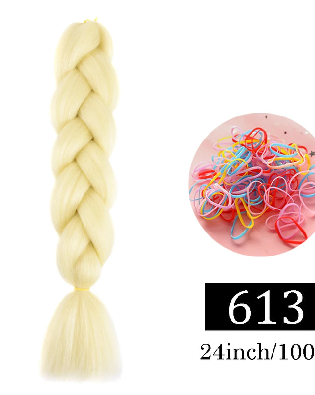 24 Inch Jumbo Braids Extensions Synthetic Braiding Hair Afro Ombre Color kanekalon Hair for Children Braid
